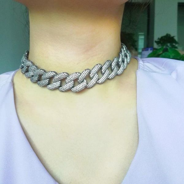 

2020 luxury shiny wide chains necklace noble accessories neck jewelry for women girlfriend wife gifts sale, Silver