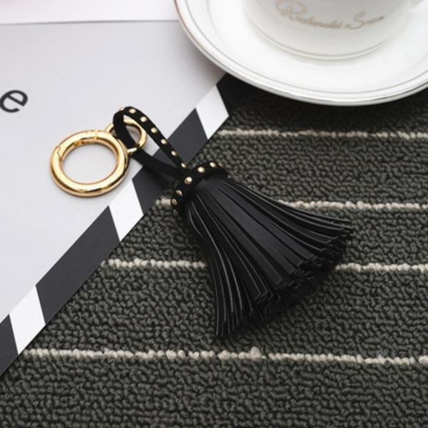 

new leather tassels key chain with one tassels for car keychain bag key ring holder accessory jewelry eh822 h jllkdx, Silver