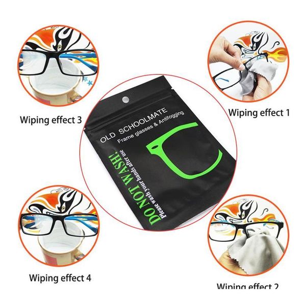 

14.5*14.5 mm anti-fog glasses cloth thicken clear view lens computer mirror clearing wipe cloth chammy suede eyewear acc qylqlz