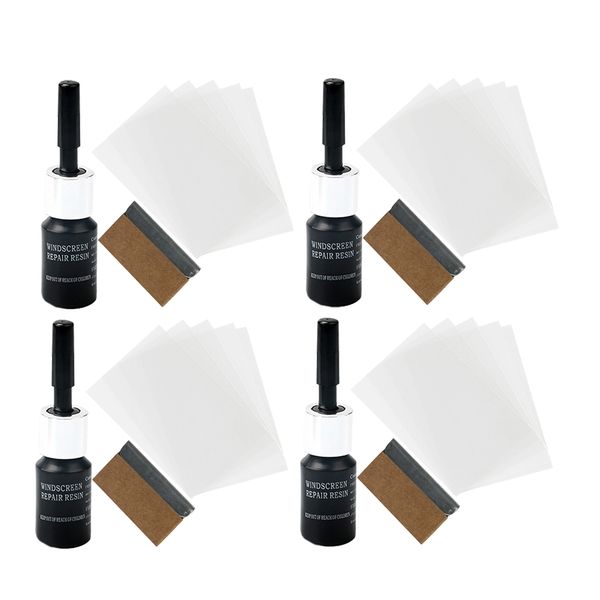

4x car windshield repair kit auto windscreen glass scratch crack repairing resin