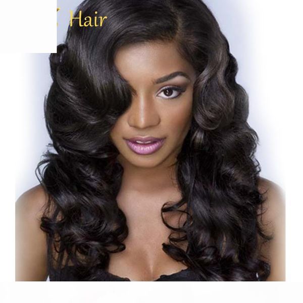 

jyz glueless human hair wig for black women lace front wigs loose wave brazilian virgin hair natural color hair medium brown lace wig, Black;brown