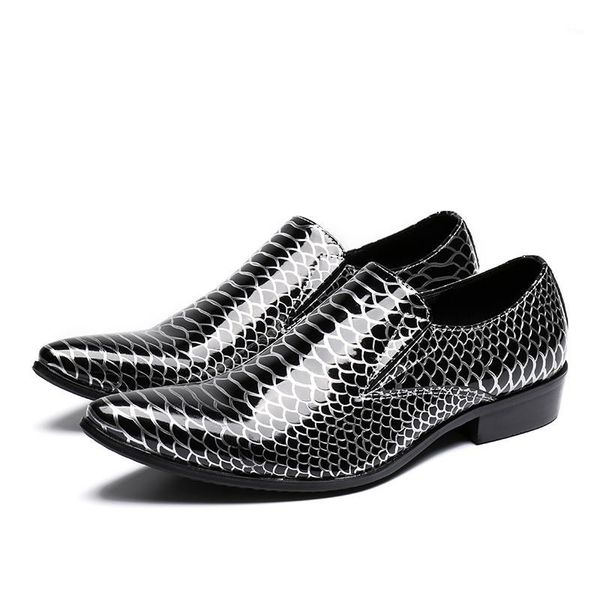 

new leather serpentine simple style men wedding dress shoes gentleman casual leather dress shoes1, Black