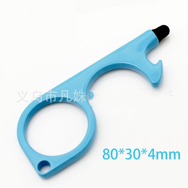 

key chain metal non-contact door opener touch screen keychain door handle key elevator tool 8style party favor 16 m2