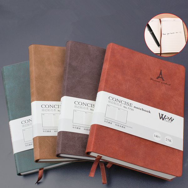 

140 sheets thicked matte notebook portable soft leather case notebook journal classic business school office stationery supplies vt1953, Purple;pink
