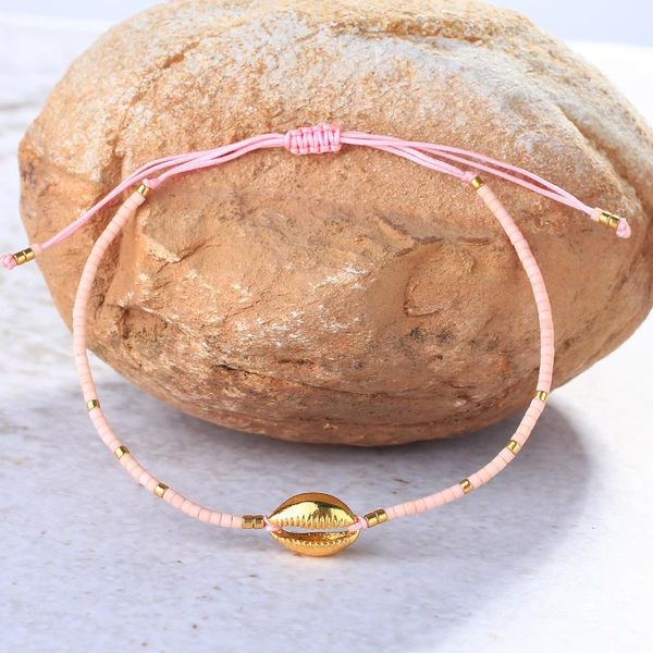 

charm bracelets kelitch gold shell letter beaded strand boho beach seashell friendship women color bracelet, Golden;silver