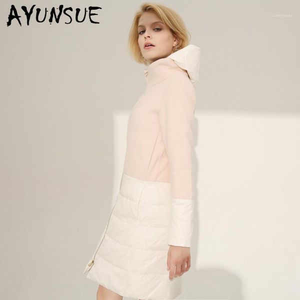 

women's down & parkas ayunsue real fur coat female jacket women's winter woman sheep shearling duck coats and jackets abrigos ydl0, Black