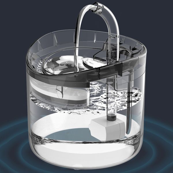 

ес / сша подключите 1.5l transparent cat фонтан воды автоматическая циркуляционный диспенсер для воды cat kitten dog puppy pet питьевой прод