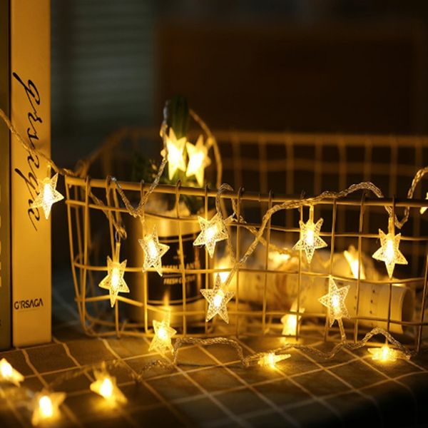 

10/20/30/40 leds star shaped led string battery operated holiday christmas party wedding decoration fairy lights