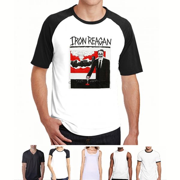 

t shirt iron reagan men's finger on the button t-shirt white cotton casual t shirts sport hooded sweatshirt hoodie