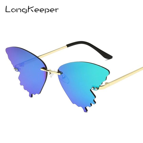 

sunglasses women butterfly brand designer sun glasses luxury cat eye rimless eyewear uv400 lunette de soleil femme, White;black