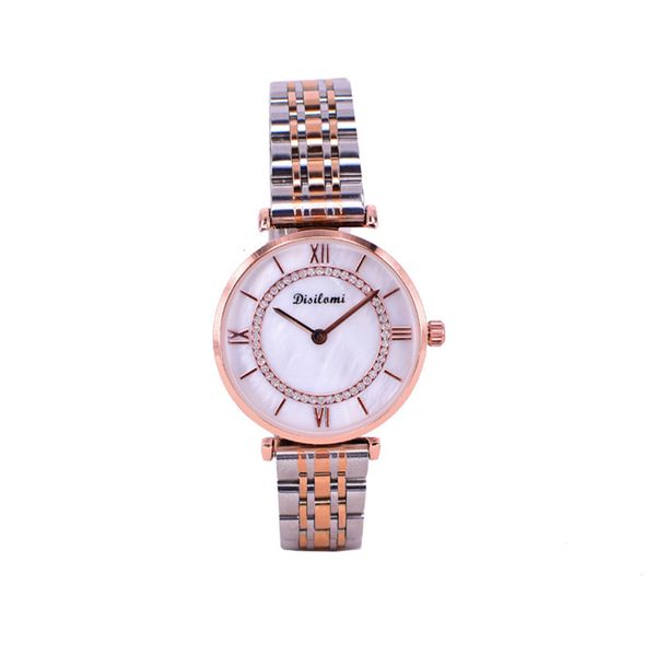 

sky band ferris wheel new pointer star steel inlaid diamond net red women's quartz watch 3xx4, Slivery;brown