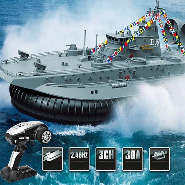 

brushless motor large hovercraft landing boat rc boat 30a brushless esc 2.4g amphibious remote control boats ship hovercraft toy