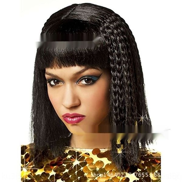 

7s3km cos performance golden bead pigtail wig performance ball masquerade animation cleopatra cleopatra wig xtly2