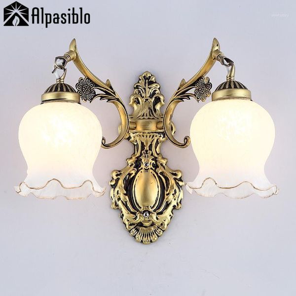 

wall lamp vintage iron single head led loft study foyer dining room retro bedside european stair double heads lights1