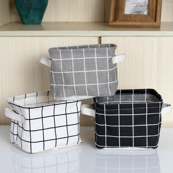 

cotton linen deskstorage basket waterproof organizer sets handles sundries organizer for cosmetic storage baskets bbywnm lipper