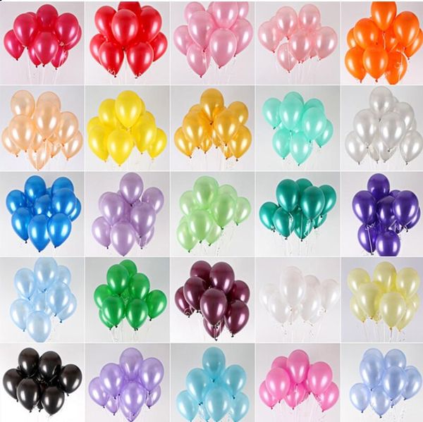 200 pcs / 10 polegadas 1.5g pérola balões de látex feliz festa de aniversário casamento decoração de Natal balão crianças brinquedo ar bolas globos