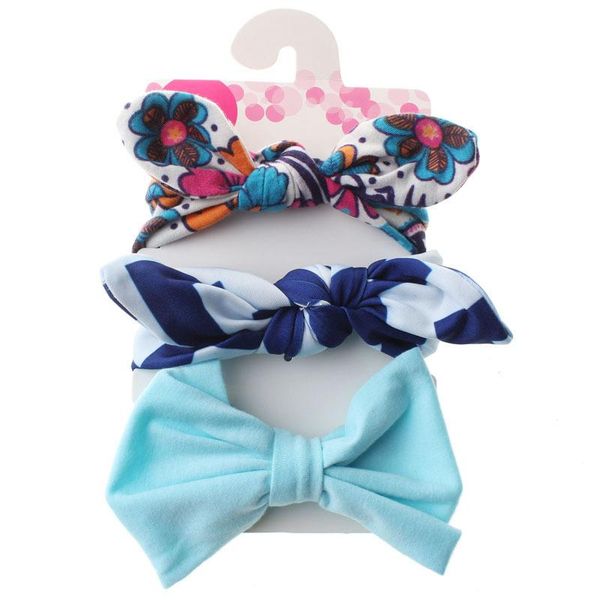 

3pcs set cute elastic baby girl headband print bows newborn turban soft kids toddler hairband baby hair accessories wmtyew rimmer, Slivery;white