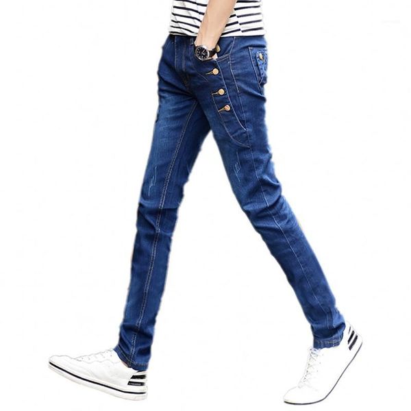 

2016 new arrival winter jeans men fashion elasticity men's warm jeans comfortable slim male pants ,blue and black.1