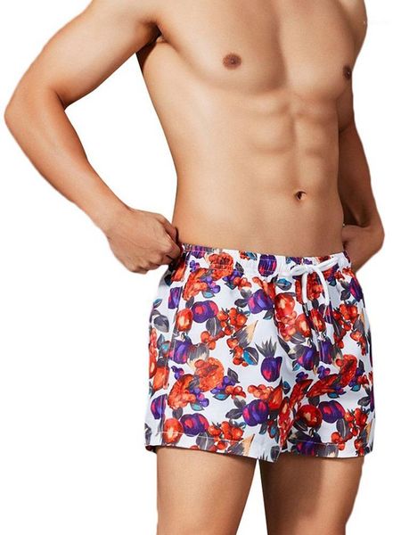 

summer tropical style board shorts for men fruit printed pockets beach shorts cozy sports 2019 men's clothing1, White;black