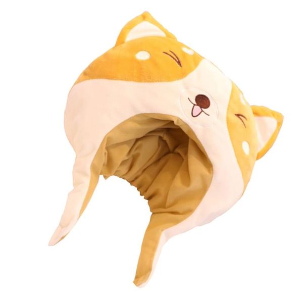 

wide brim hats 1 pc lovely cartoon plush shiba inu hat animals po prop (light brown), Blue;gray