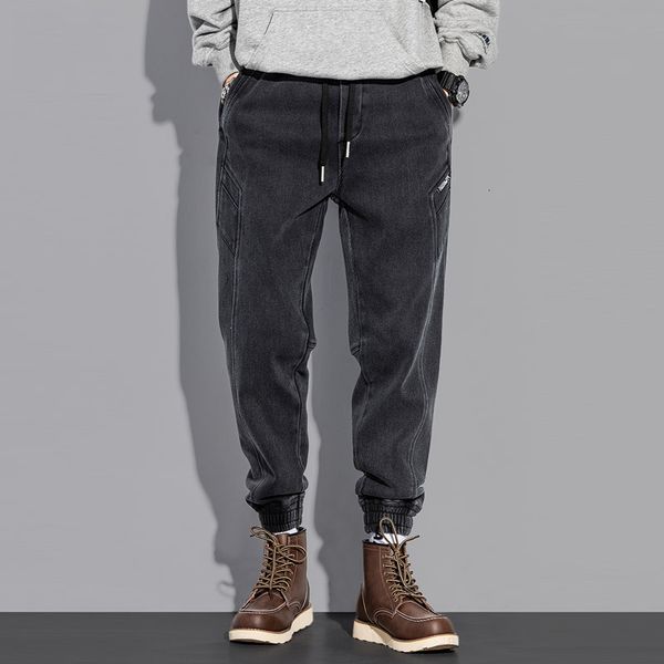 

2021 new japanese vintage fashion men jeans autumn newly streetwear spliced designer cargo pants wide leg harem trousers hip hop joggers 3bf, Blue