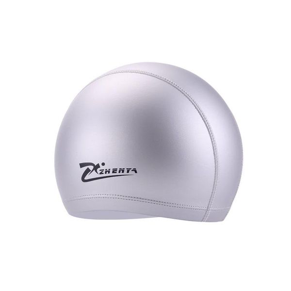 

swimming caps adults kids elastic waterproof pu hats ear protect long hair men and women sports swim pool equipment diving hat wmtgvp