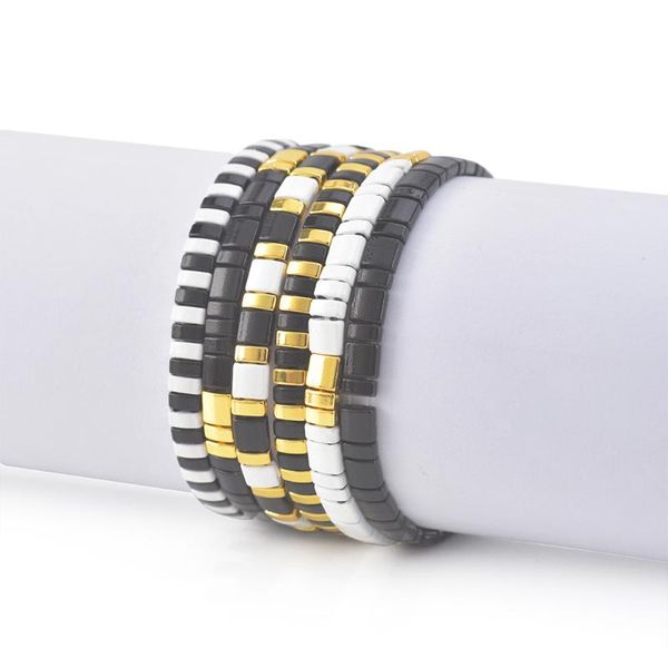 

2020 miyuki tila bracelets niche mix colors tila miyuki bead bracelets for women jewelry, Black