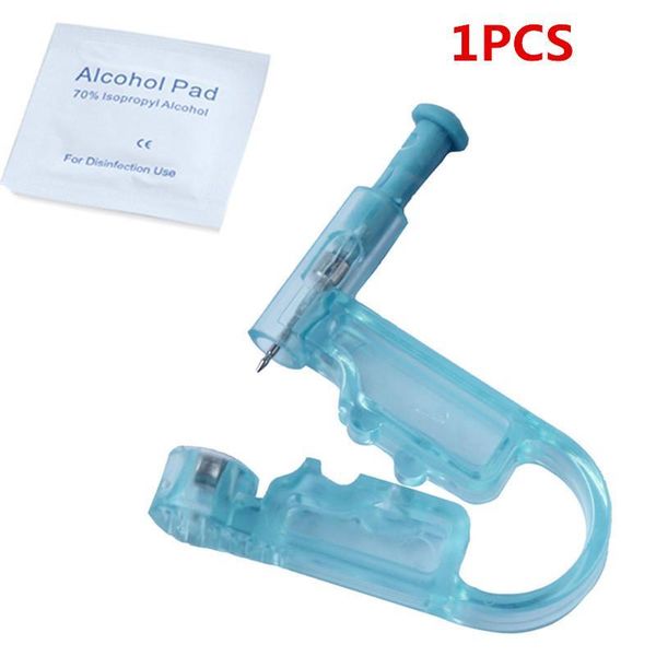 

1pcs disposable safe sterile ear piercing gun no pain nose stud piercing tool body pircing maker surgical steel medical needle q sqcuqp, Silver