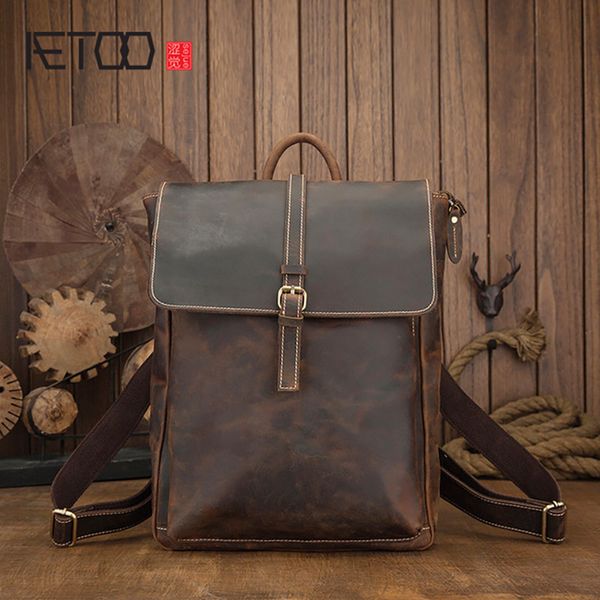 

hbp aetoo first layer cowhide backpack, men's leather travel backpack