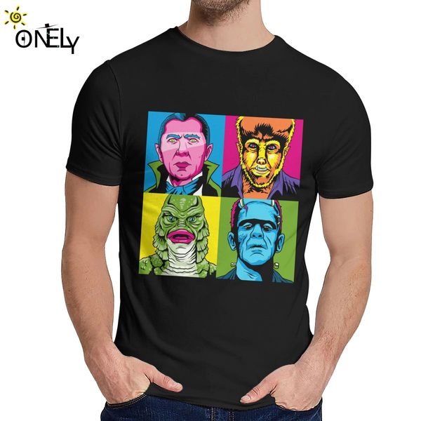 

sport leisure man t-shirt creature black lagoon dracula frankenstein horror scary great popular man's o-neck hip hop tee shirt