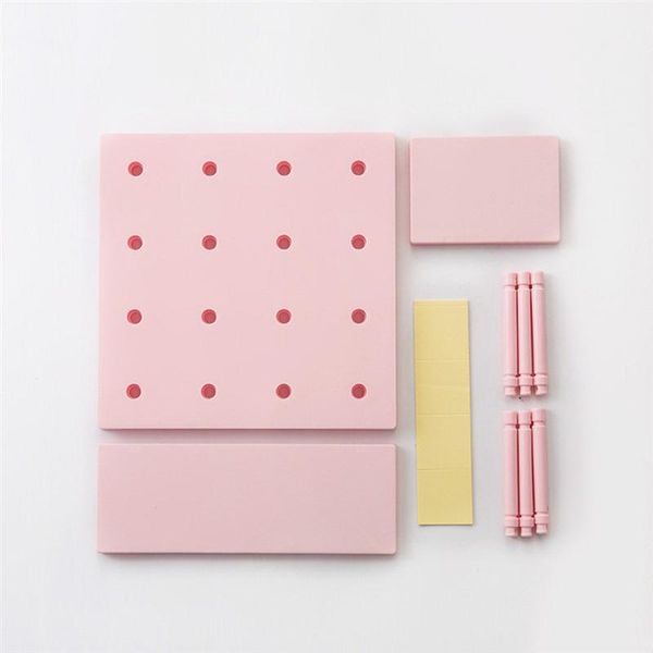 

bedroom bathroom diy for holes kitchen storage decorative board detachable creative wall mounted pink with rack shelf bbyvgm bwkf