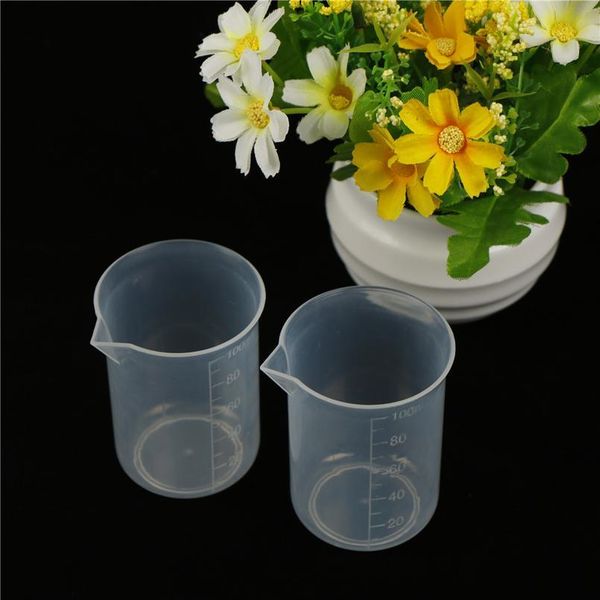 

2pcs 100ml plastic beaker clear high temperature resistance borosilicate low form beaker laboratory educational jllhie
