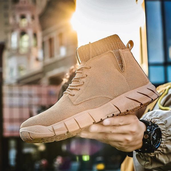 

brand men snow boots winter plush warm men motorcycle boots lace-up non-slip male ankle waterproof autumn man work shoes, Black