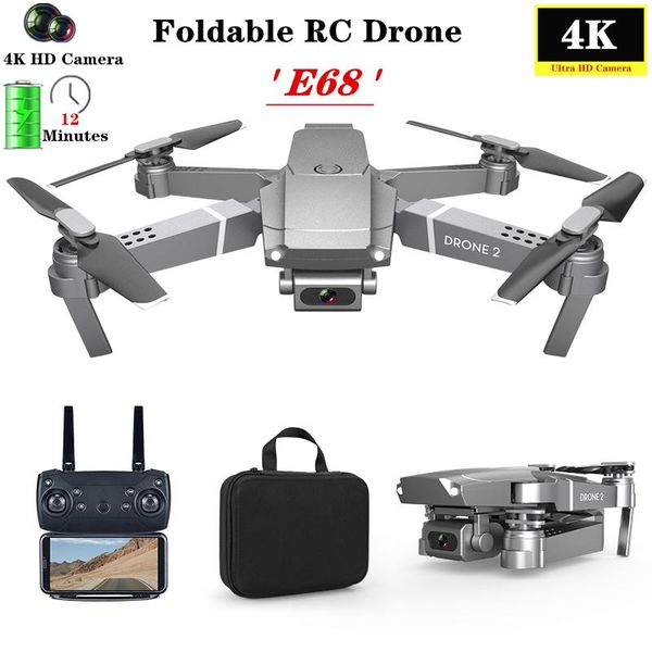

e68 drone hd wide angle 4k wifi 1080p fpv drone video live recording quadcopter height to maintain cameravs e58