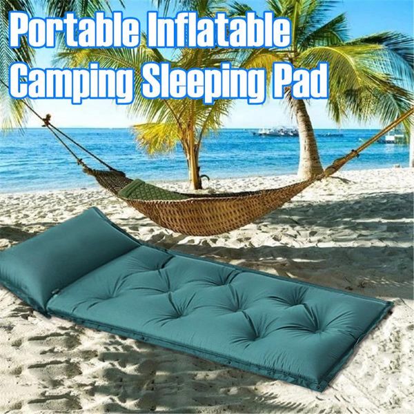 

camping sleeping pad inflatable travel pillow ultralight backpack portable picnic air mattress cushion pillow hiking trekking