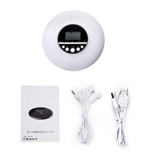 

portable cd player travel home anti skip 3.5mm jack lcd display students multifunctional rechargeable hifi with earphone discman1