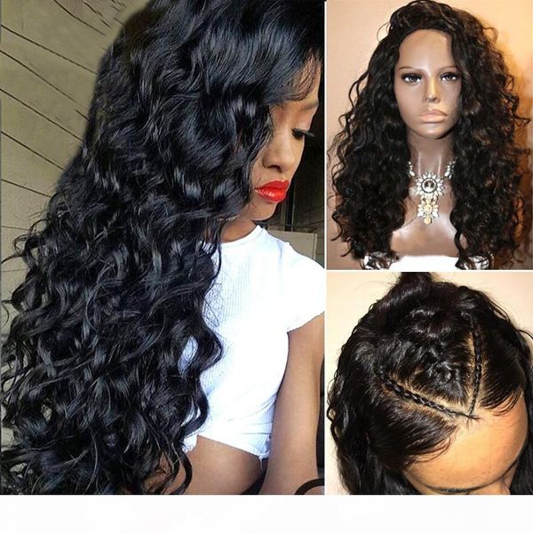 

8a curly full lace wigs with baby hair brazilian virgin hair curly full lace wigs glueless lace front human hair wigs, Black;brown
