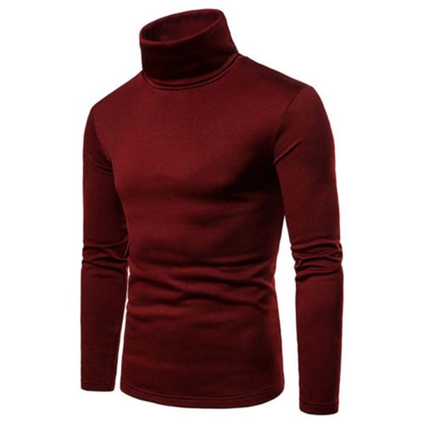 

mens solid thermal cotton turtle neck turtleneck sweaters stretch t-shirt high collar skivvy slim fit kg-1585, White;black