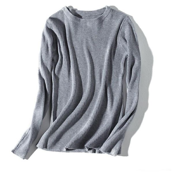 

hirsionsan упругого свитер женщина с длинным рукавом 2019 корейской дама новой зимы осенью вязание harajuku тонкого твердым пассив пуловер s, White;black