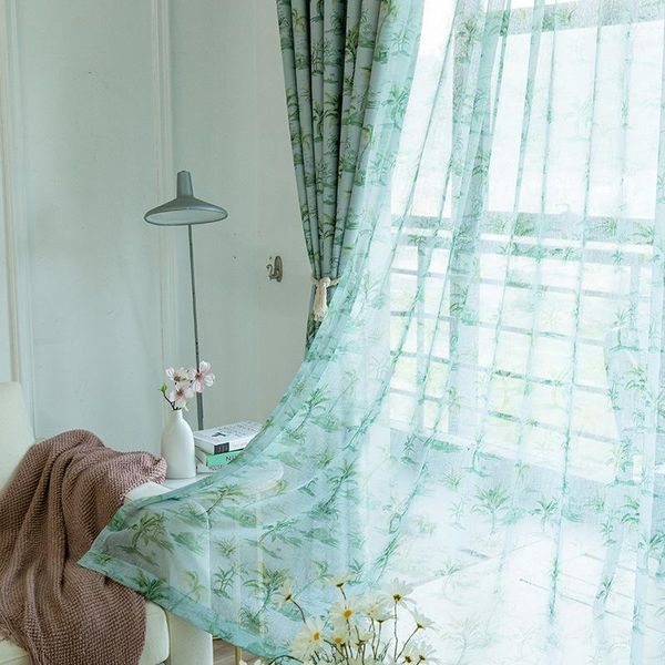 

modern simple pastoral american curtains for living room bedroom black silk shade curtain screen1