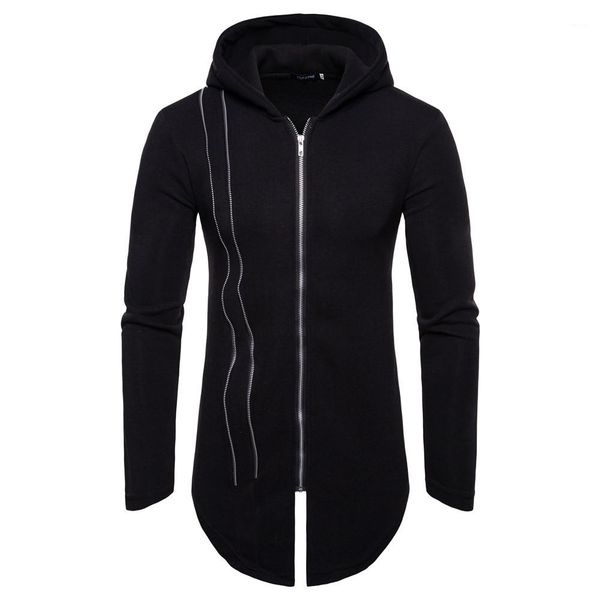 

hooded zipper cardigan sweatshirts mens fashion hoodies mens designer hoodies solid color autumn casual long sleeved, Black