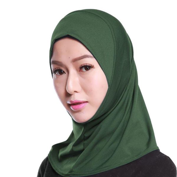 

womens muslim cotton mini hijab head scarf solid color full cover inner cap islamic arab wrap shawl turban hat headwear, Blue;gray