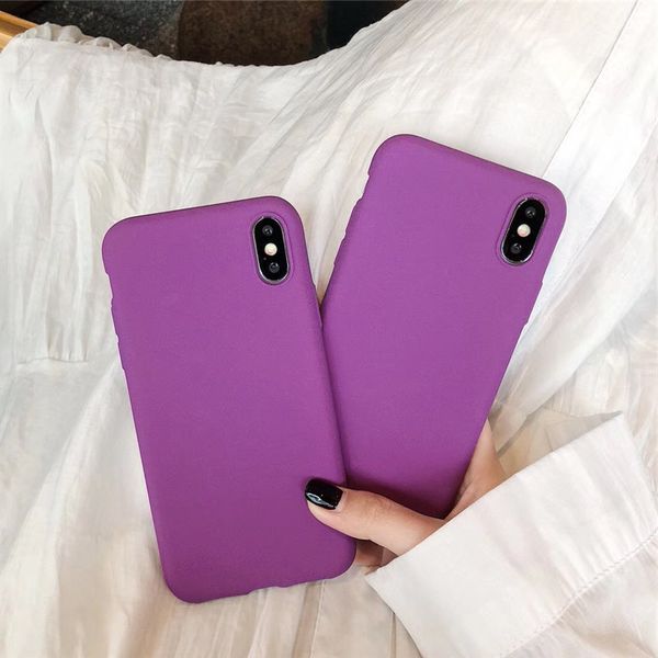 

matte purple solid color cover phone cases for samsung galaxy a10 a20 a30 a40 a50 a60 a70 a80 a90 m40 note 10 plus soft tpu capa