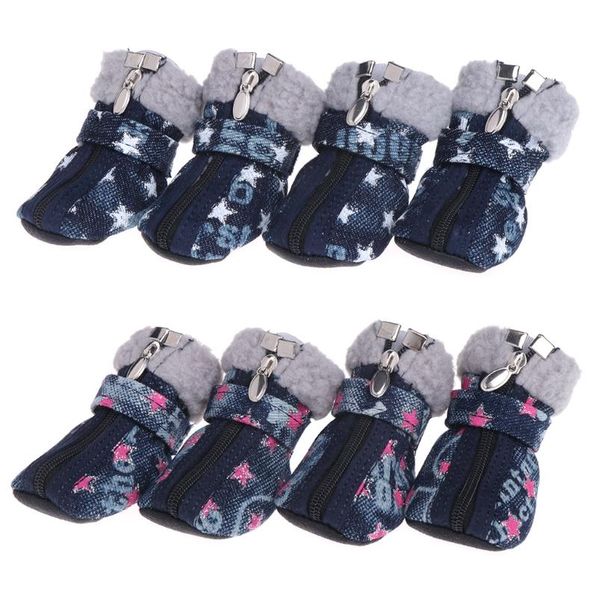 

let's pet pet shoes dogs puppy boots denim warm snow winter lovely anti slip zippe bbyfqj