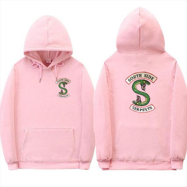 

south side змеи hoodie мода печать riverdale толстовка женщина streetwear негабаритных casaco feminino пуловер толстовка s xxl, Black