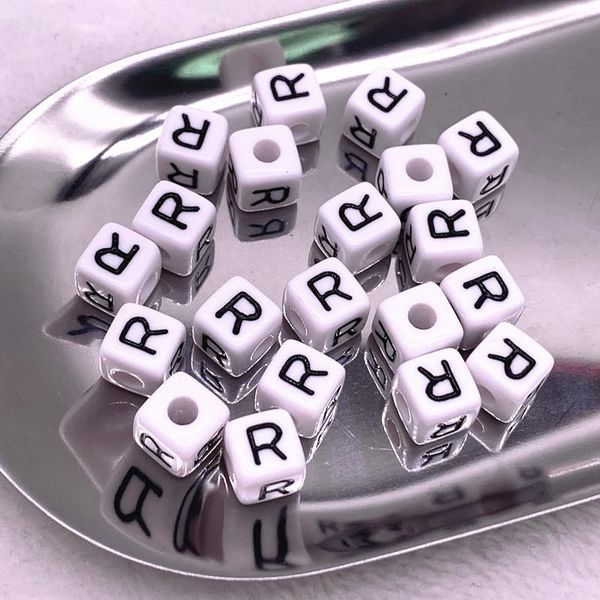 

20pcs 10*10mm a-z white alphabet/ letter acrylic cube beads for diy jewelry making 20pcs 10*10mm wmtype bdesybag