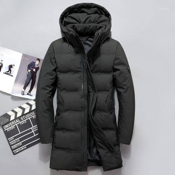 

design windproof winter long jacket men classic fashion thick duck down overcoat thermal male big size 4xl parka1, Black