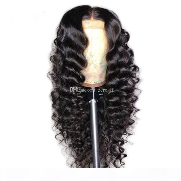 

full lace front wigs with baby hair brazilian loose wave glueless full lace human hair wigs for black women in stock, Black;brown