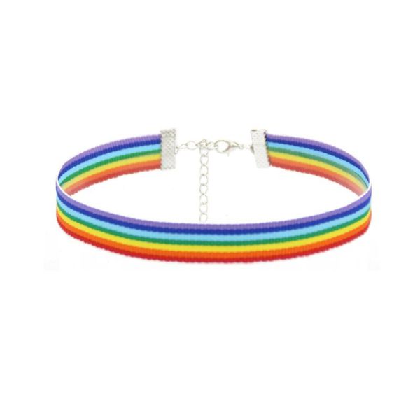 

мужчины женщины gay pride choker ожерелье геев и лесбиянок pride кружева choker ленты воротник с подвесными оптовой продажи ювелирных подарк, Silver