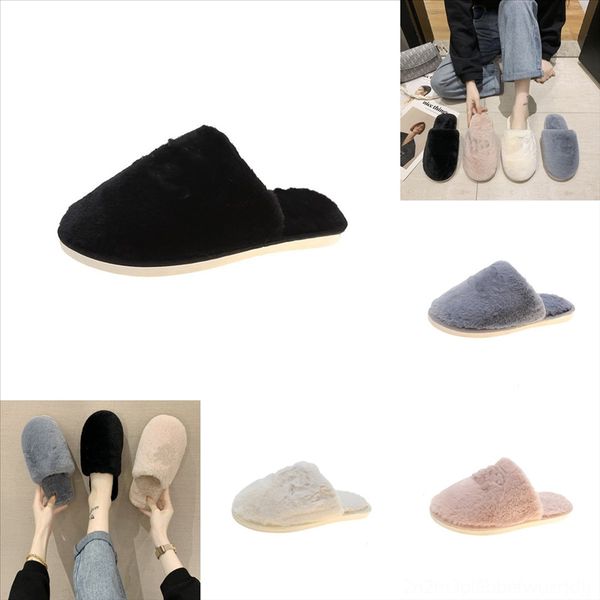 

vusrm slippers home flock slipper cute plush ball indo women summer shallow thin toe med pantofle luxury slides shoes pointed heels floor, Black